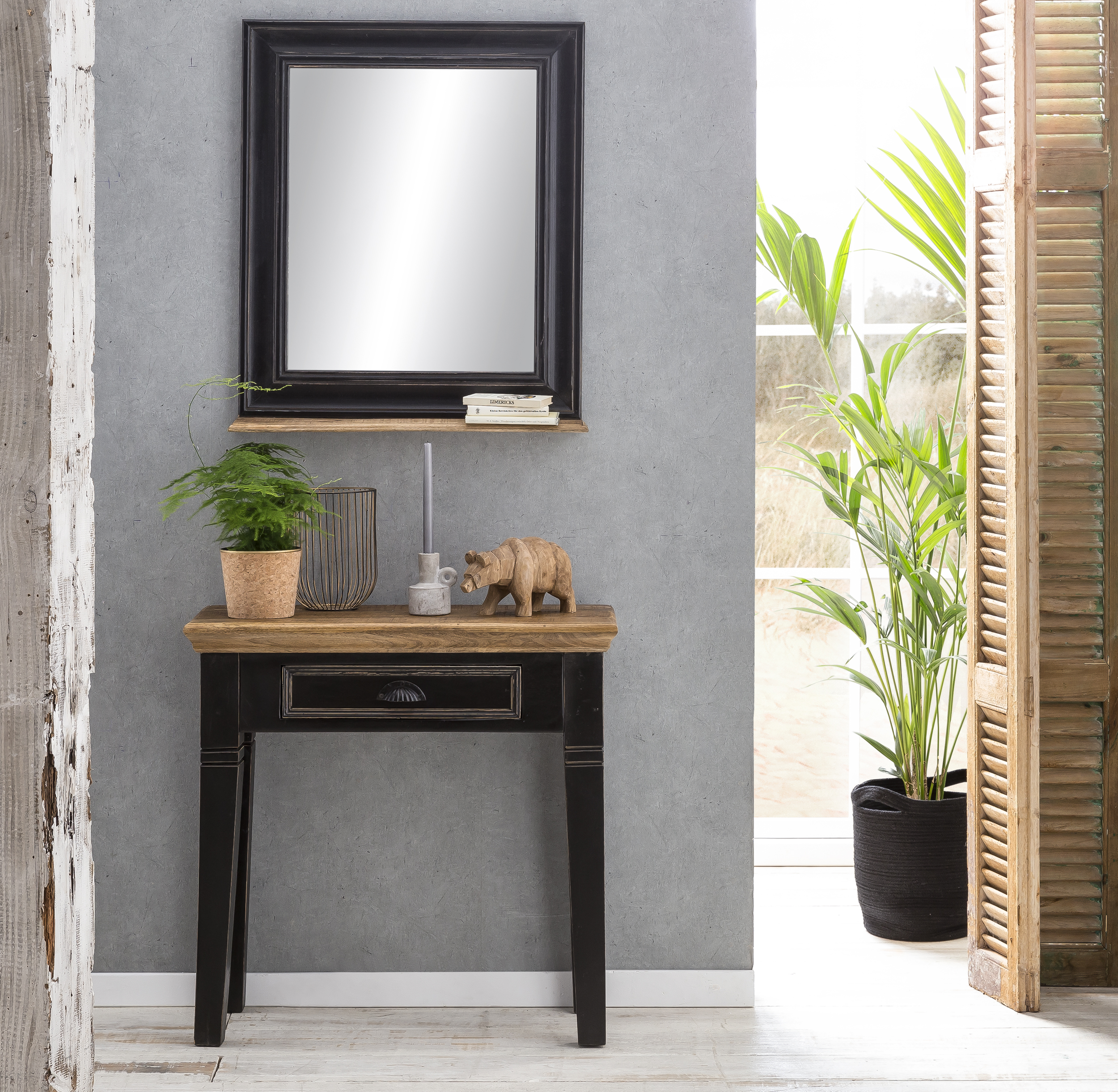 SIT-Moebel_CORSICA_schwarz_05806-11-4 SIT-Möbel CORSICA Telefontisch schwarz mit honigfarbiger Platte | 05884-11 – Bild 4