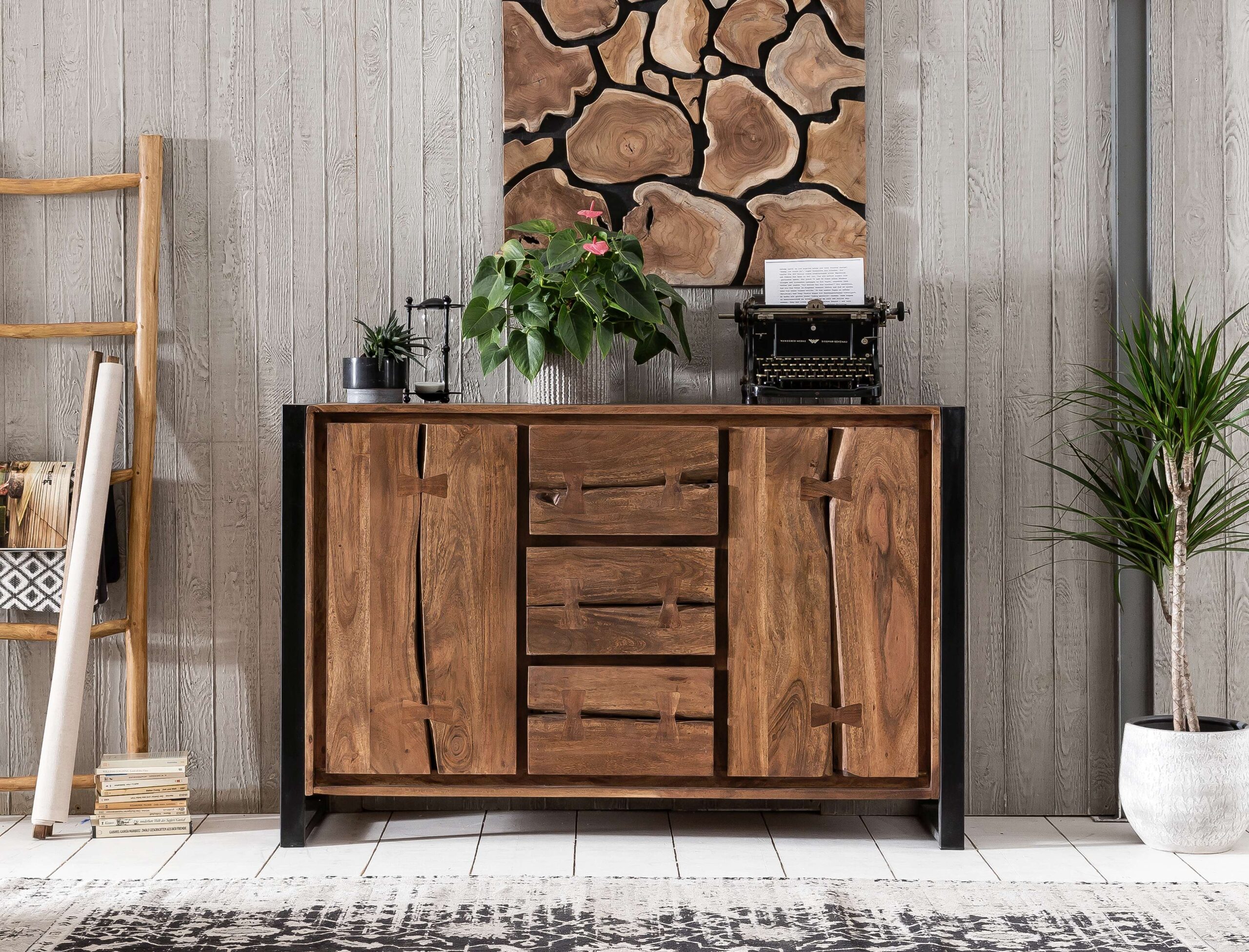 SIT-Moebel_NATURAL-EDGE_natur-und-schwarz_11803-01-5 SIT-Möbel NATURAL EDGE Sideboard natur und schwarz | 11803-01 – Bild 6