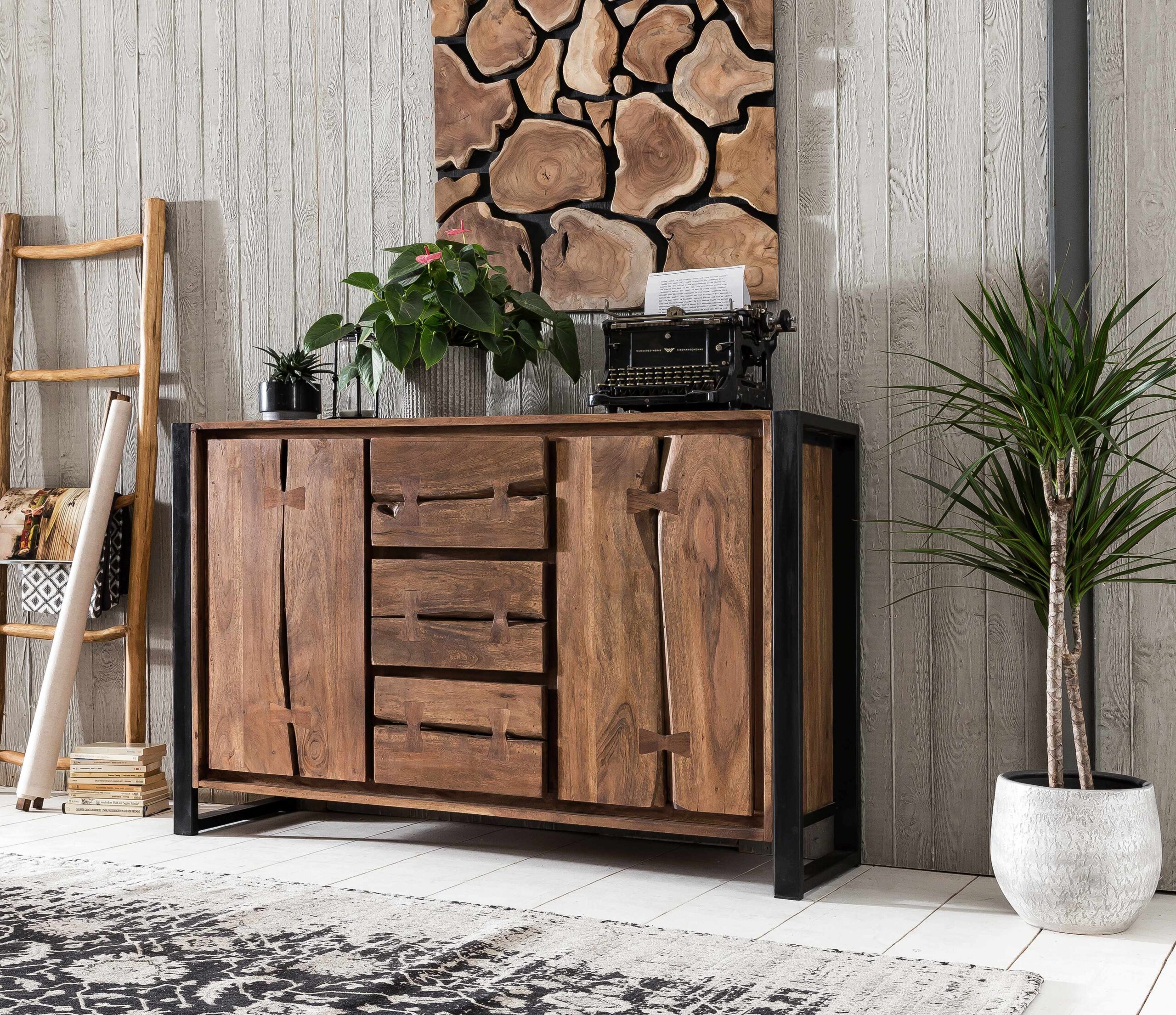 SIT-Moebel_NATURAL-EDGE_natur-und-schwarz_11803-01-6 SIT-Möbel NATURAL EDGE Sideboard natur und schwarz | 11803-01 – Bild 7