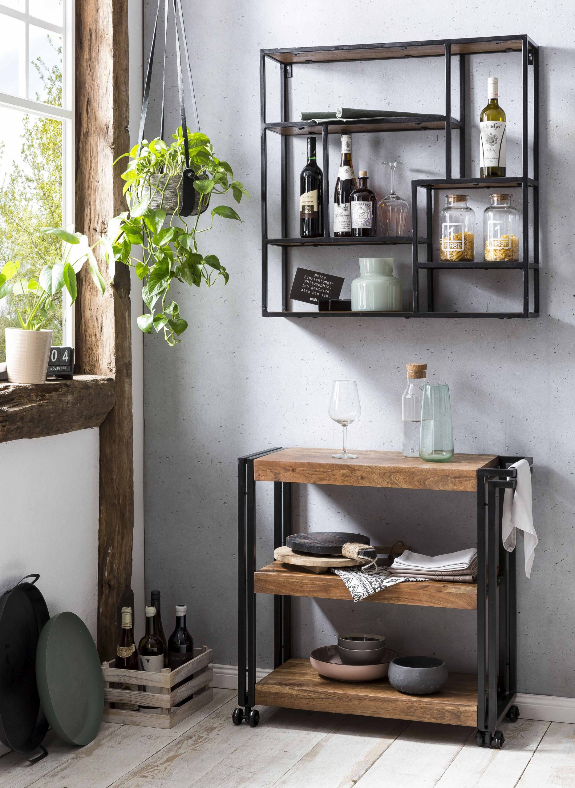 SIT-Moebel_PANAMA_natur-mit-antikschwarz_09230-01-6 SIT-Möbel PANAMA Küchenwagen natur mit antikschwarz | 09287-01 – Bild 5