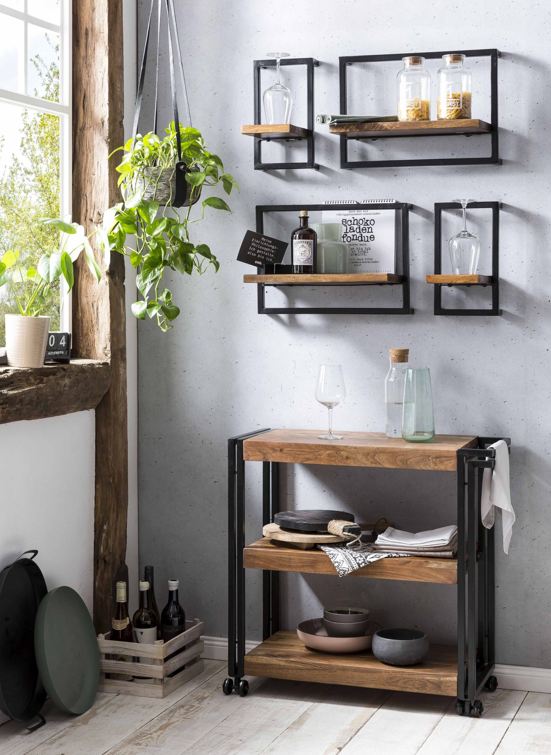 SIT-Moebel_PANAMA_natur-mit-antikschwarz_09239-01-7 SIT-Möbel PANAMA Küchenwagen natur mit antikschwarz | 09287-01 – Bild 6