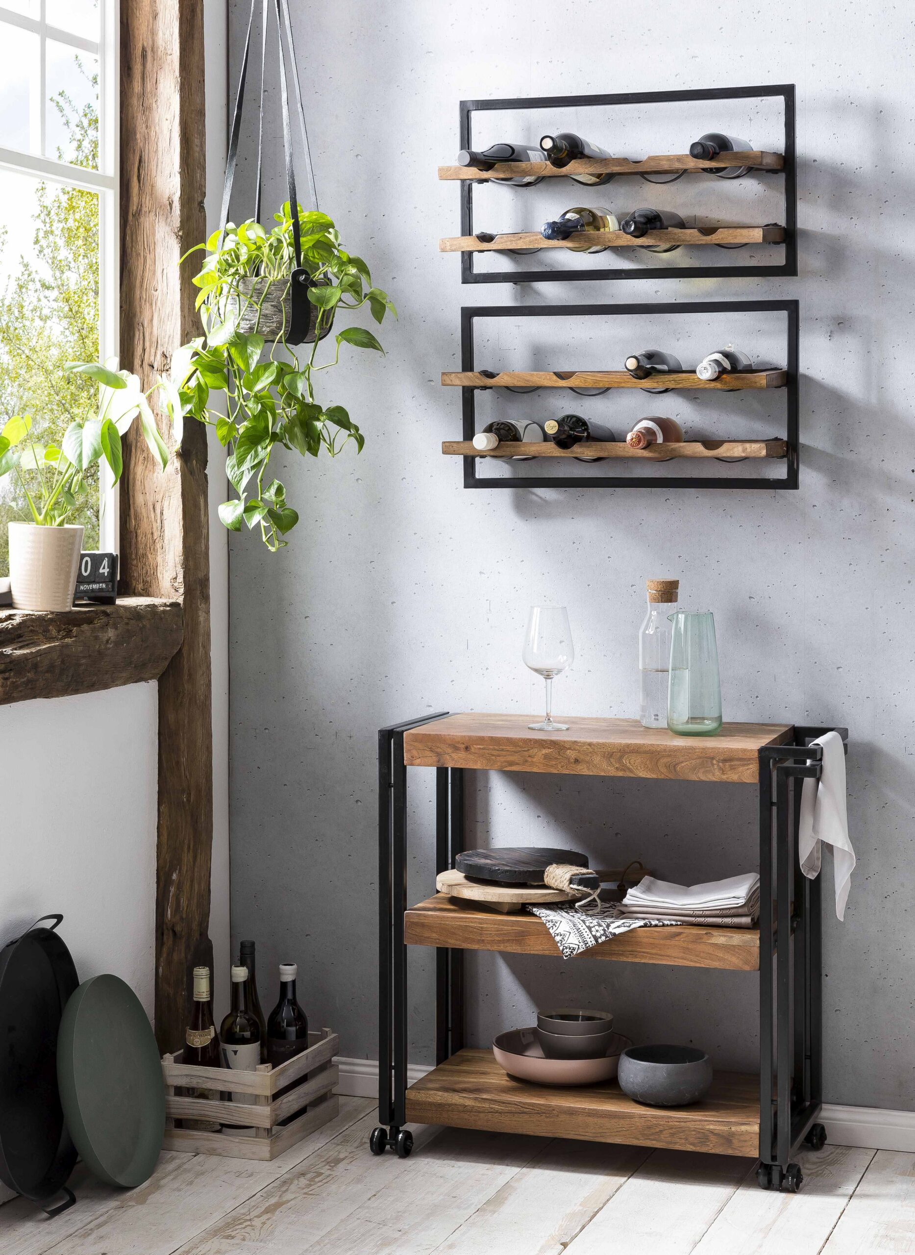 SIT-Moebel_PANAMA_natur-mit-antikschwarz_09287-01-7 SIT-Möbel PANAMA Küchenwagen natur mit antikschwarz | 09287-01 – Bild 8