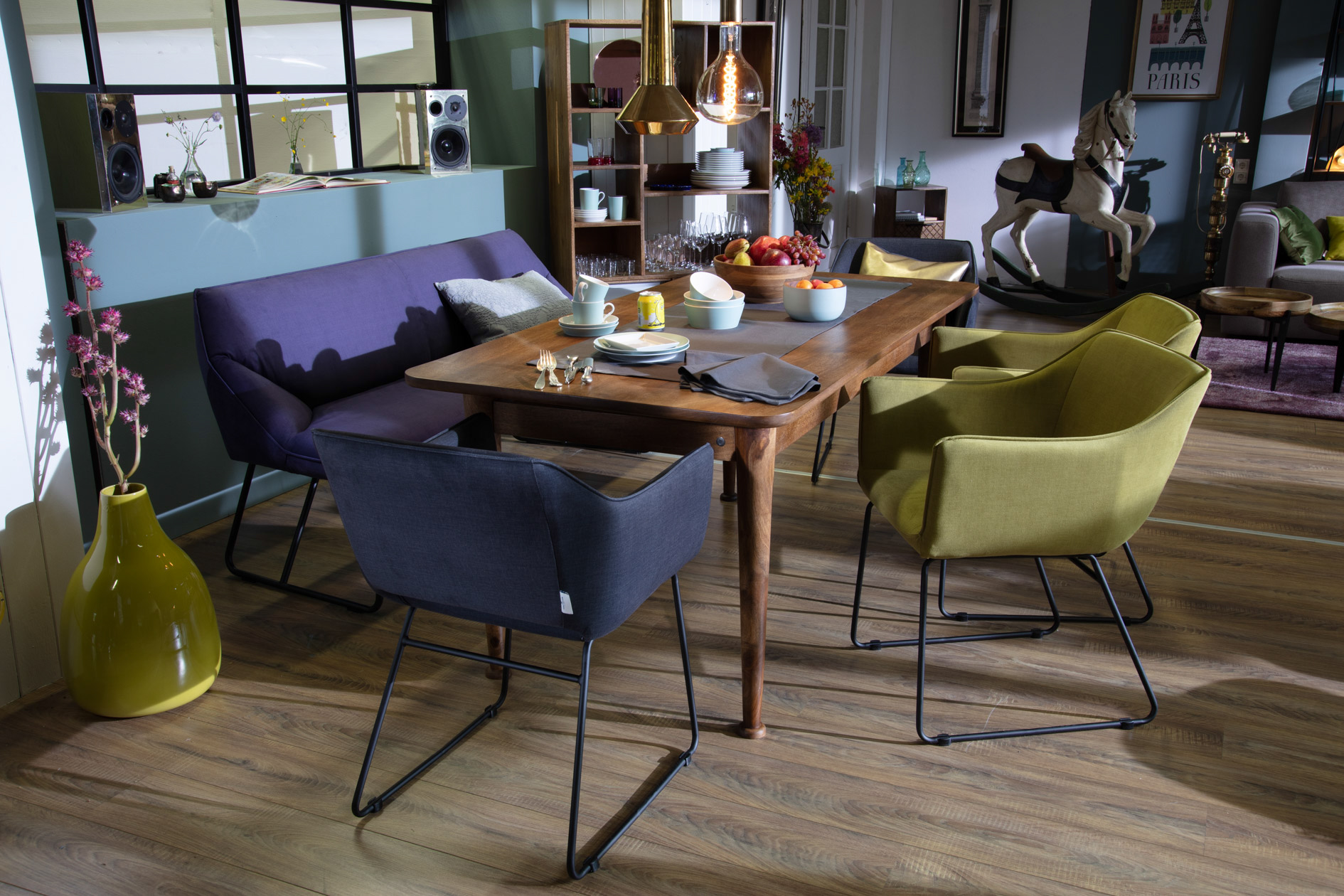 TT_SHOOTING_FALLWINTER_2018_preview SIT-Möbel SIT&CHAIRS Tom Tailor Armlehnstuhl, 2er-Set Gestell schwarz, Bezug Gold Mustard STC13 | 02439-32 – Bild 8