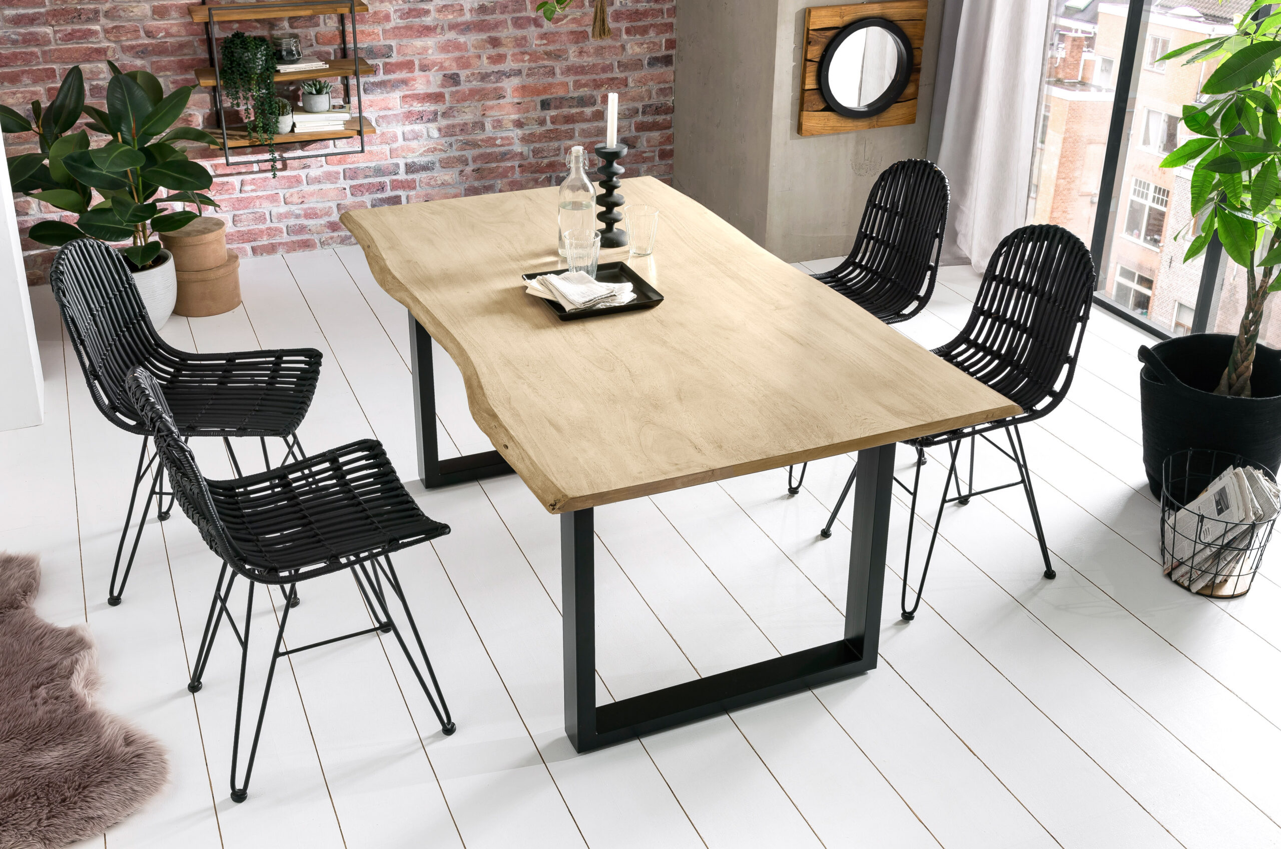 SIT-Moebel_TABLES-CO_Platte-hell-gekaelkt-antikfinish-Gestell-antikschwarz-lackiert_07107-64-7 SIT-Möbel TABLES & CO Tisch 140 x 80 cm, Platte hell gekälkt, Gestell schwarz Platte hell gekälkt antikfinish, Gestell antikschwarz lackiert | 07107-64 – Bild 8