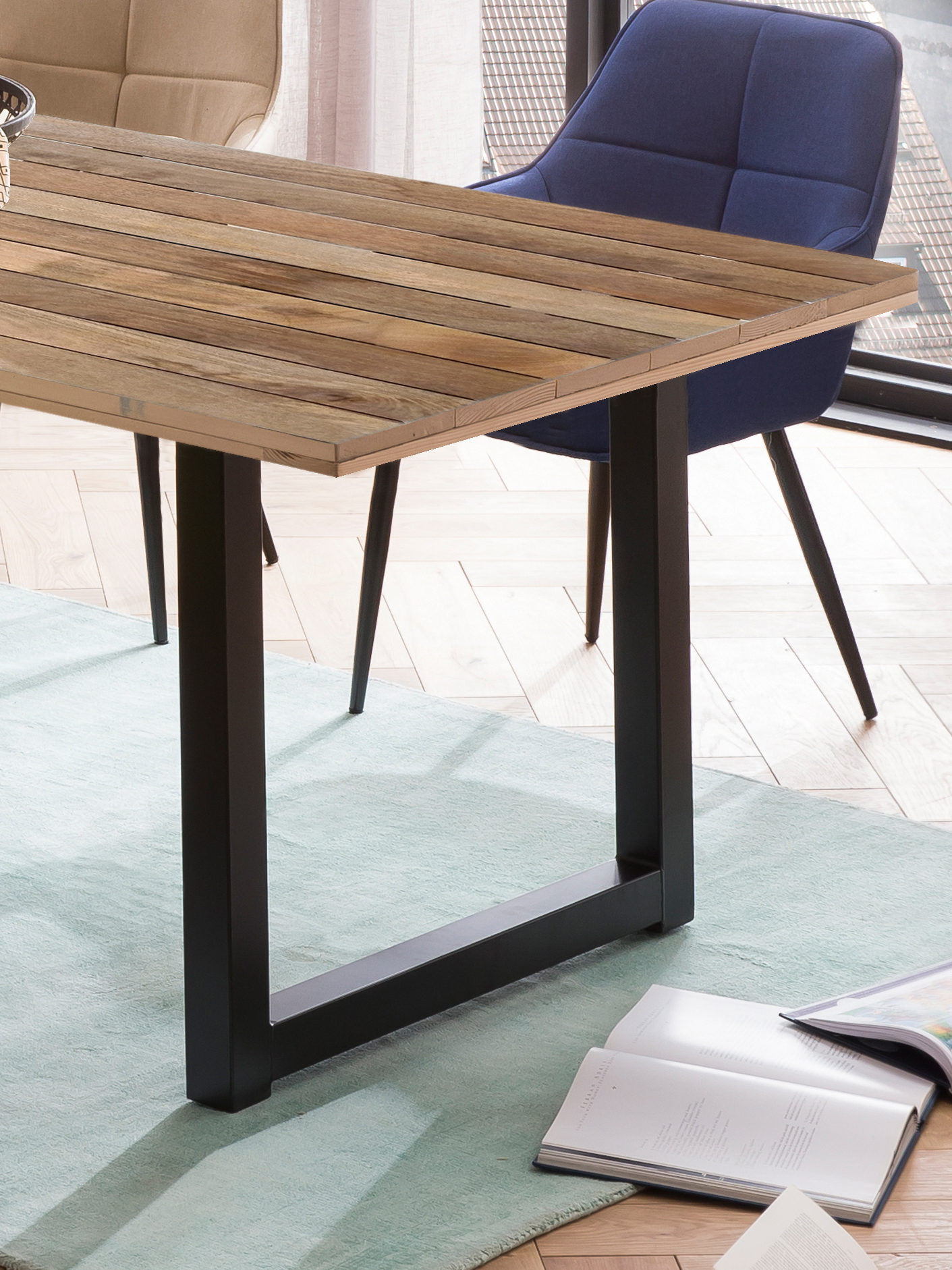 SIT-Moebel_TABLES-CO_Platte-natur-Gestell-antikschwarz_15900-11-9 SIT-Möbel TABLES & CO Tisch 220x100 cm Platte natur, Gestell antikschwarz | 15903-11 – Bild 10